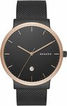 Skagen Men's Ancher Stainless Steel and Mesh Quartz Watch (Black/Stainless Steel Only) $56.71 + Delivery @ Amazon US via AU