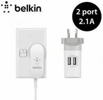 Belkin Dual Wall Charger 2.1a $10 Delivered @ Wireless1 eBay