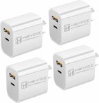 HEYMIX 20W PD Charger 4-Pack USB-C Power Adapter QC3.0 Charger $21.67 + Post ($0 with Prime/ $39 Spend) @ AU Select Amazon AU