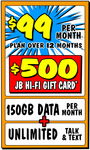 Telstra $99/150GB Per Month for 12 Months Plan + Bonus $700 Gift Card (New & Port-in Customers) @ JB Hi-Fi (in-Store Only)