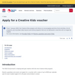 [NSW] Free $100 Creative Kids Voucher Per School Student @ ServiceNSW