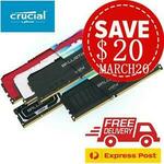 [eBay Plus] Crucial Ballistix RAM 16GB (2x8GB) DDR4 3200MHz $85, WD 120GB SSD $24 Delivered & More @ ggtech.365 eBay