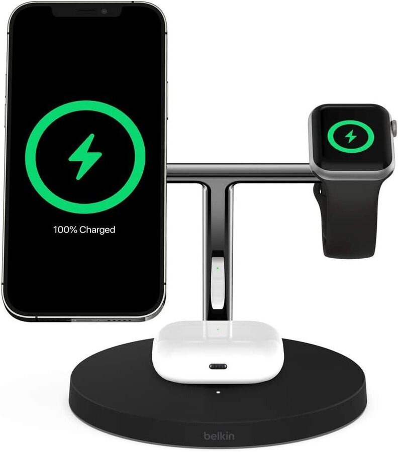 Belkin Boostup Charge Pro 3-in-1 Wireless Charging Stand w/ Magsafe (Black)  $131.40 Delivered @  AU - OzBargain