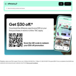 $30 off $50 Purchase for New Afterpay Customers (First 6,000 New Customers Only) @ Afterpay (App Req.)