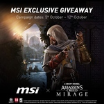 Win 1 of 10 Assassin’s Creed Mirage Game Code from MSI X Ubisoft