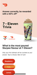 Variable Discount off 7-Eleven Orders (Max Discount $15) after Completing a Quiz @ DoorDash