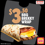  BBQ Brekky Wrap $3.50 (Only Available before 11AM) @ Hungry Jack's (App)