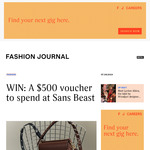 Win a $500 Sans Beast Voucher from Fashion Journal