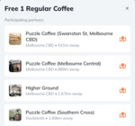 [VIC] Free Cup of Coffee @ Puzzle Coffee (Melbourne/Docklands) or Higher Ground (Melbourne) via Neuron App