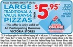 $5.95 Domino's Large or Traditional Large Pizza [VIC] until Jan-15