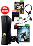 250GB Xbox 360 with 4 Games Including Halo 4 $299