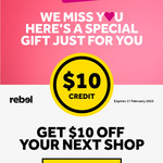 $10 Credit - Activation Required (No Minimum Spend) @ rebel Sport