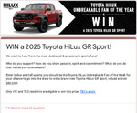 Win a 2025 Toyota HiLux GR Sport Valued Up to $80,989 from Sports Entertainment Network + Toyota Australia [VIC/TAS]