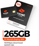 Boost Mobile $300 Prepaid SIM with 12-Month Expiry & 290GB Data for $235 Delivered @ Cellpoint