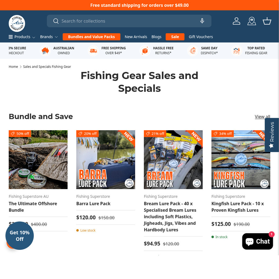 Up to 50% off Sitewide + Shipping (Free over $49) @ Fishing Superstore